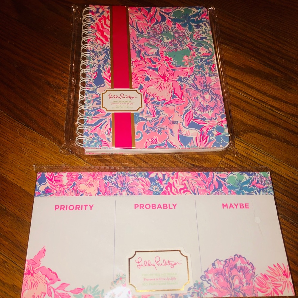 NEW Lilly Notebook & Notepad Set Viva La Lilly